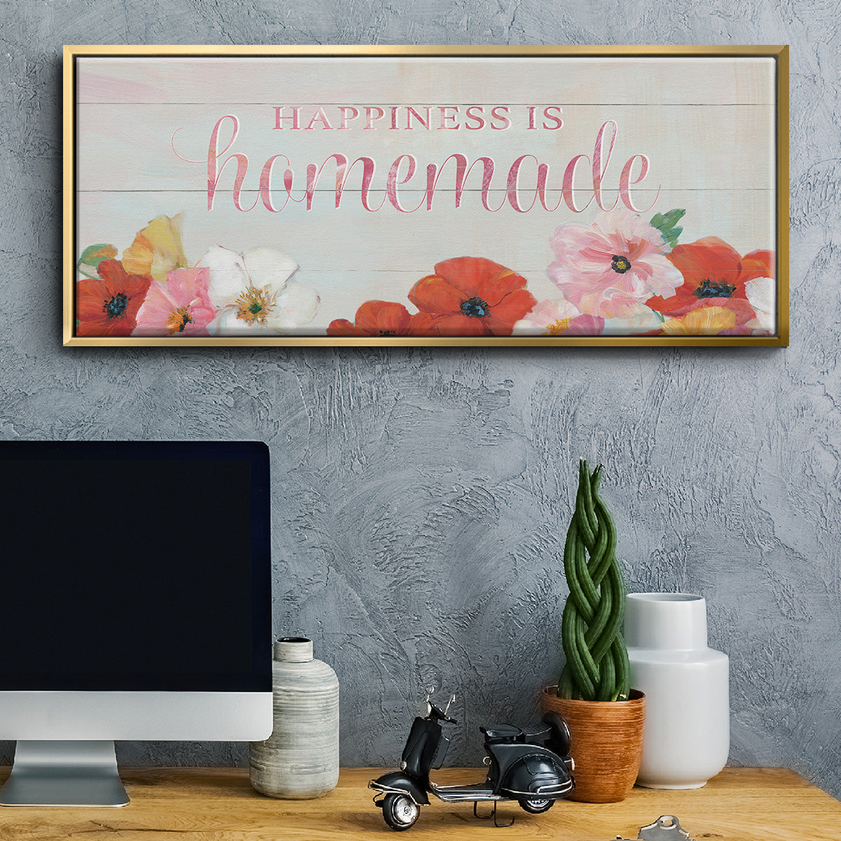 Happiness is Homemade - Floater Framed Canvas Print