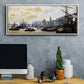 The Port of London, 1871 - Floater Framed Canvas Print