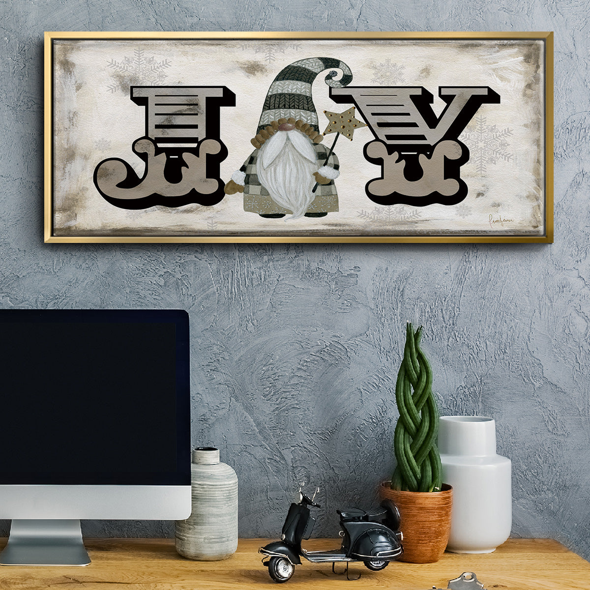 Winter Wonderland Friend Joy - Floater Framed Canvas Print