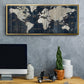 Old World Map Blue - Floater Framed Canvas Print