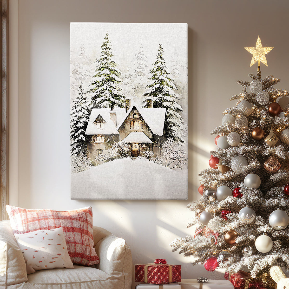 Silver Yule Promise - Canvas Art Print