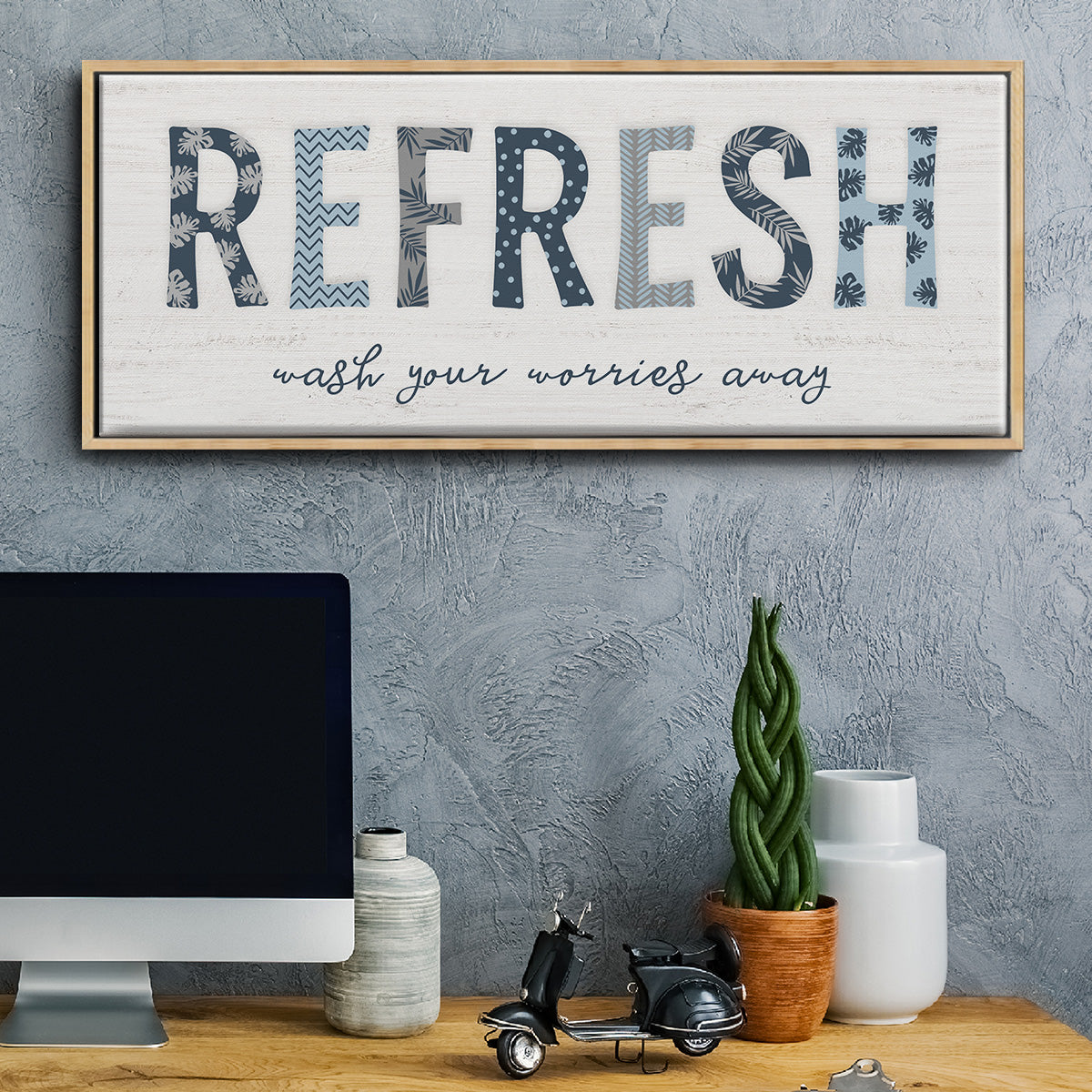 Refresh - Floater Framed Canvas Print