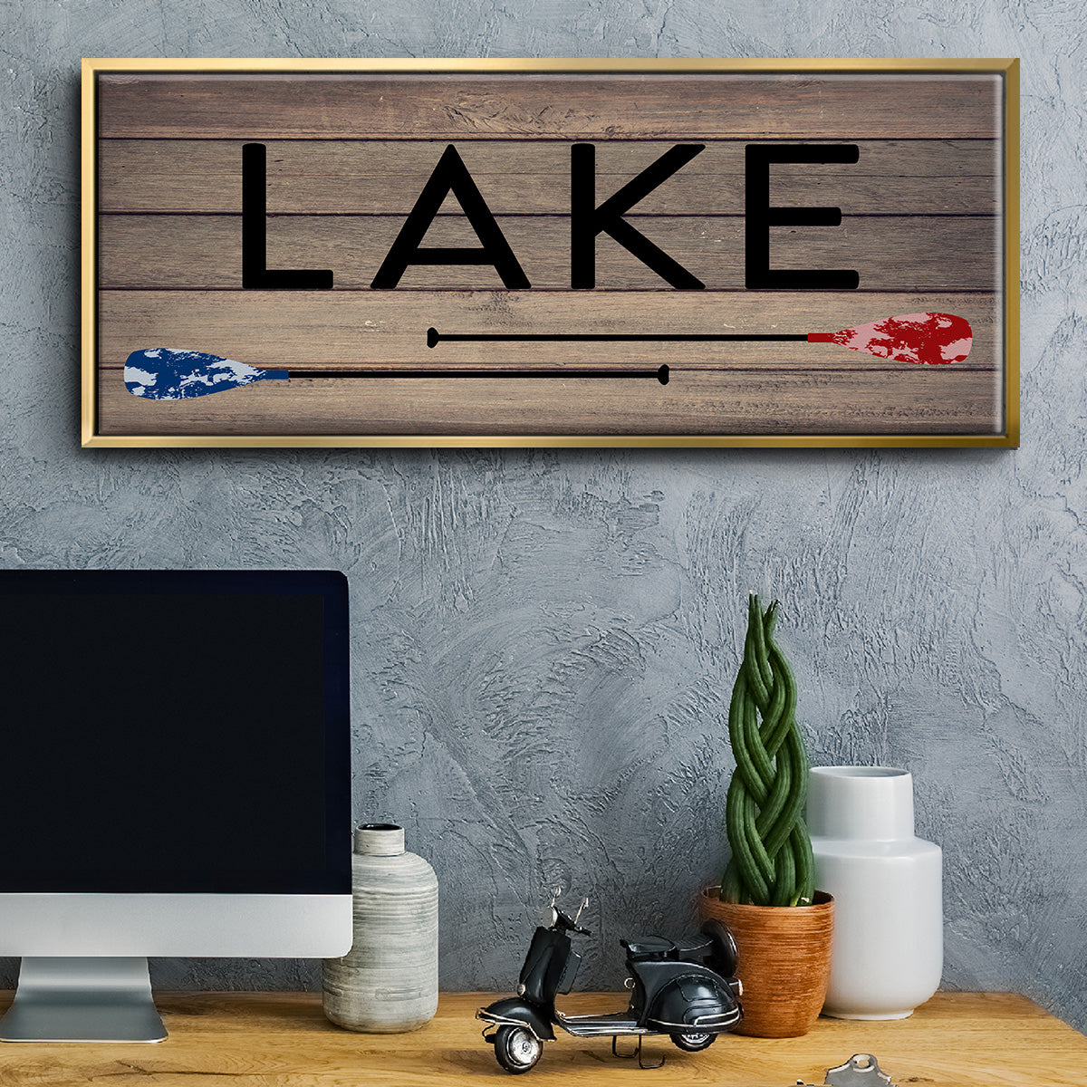 Lake Paddles - Floater Framed Canvas Print