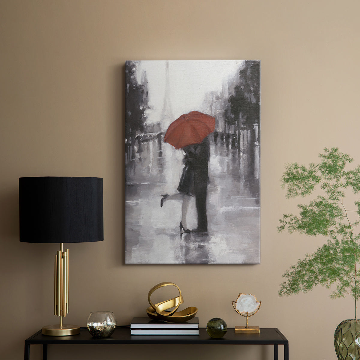 Caught in the Rain - Canvas Art Print