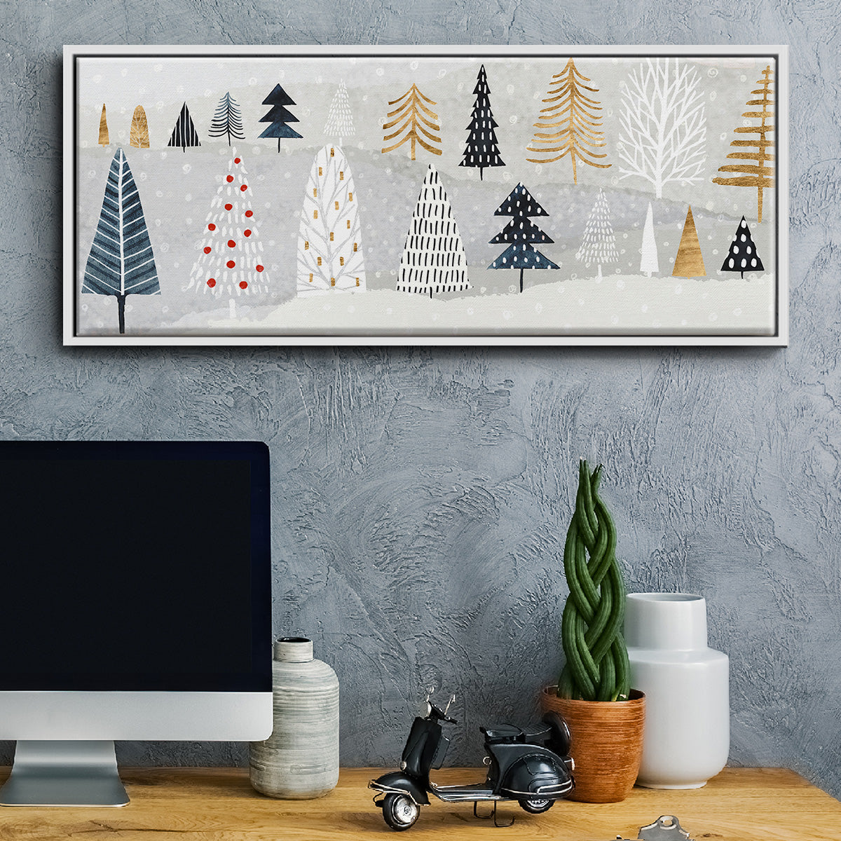 Christmas Chalet Collection D - Floater Framed Canvas Print