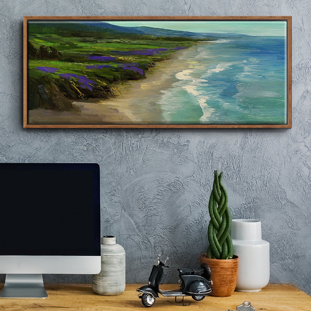 Montara Beach - Floater Framed Canvas Print
