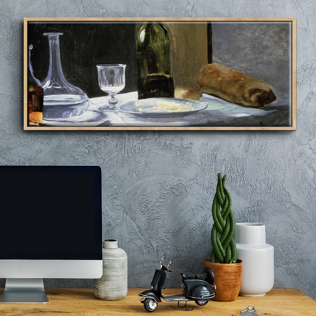 Still Life with Bottles, 1862 - Floater Framed Canvas Print