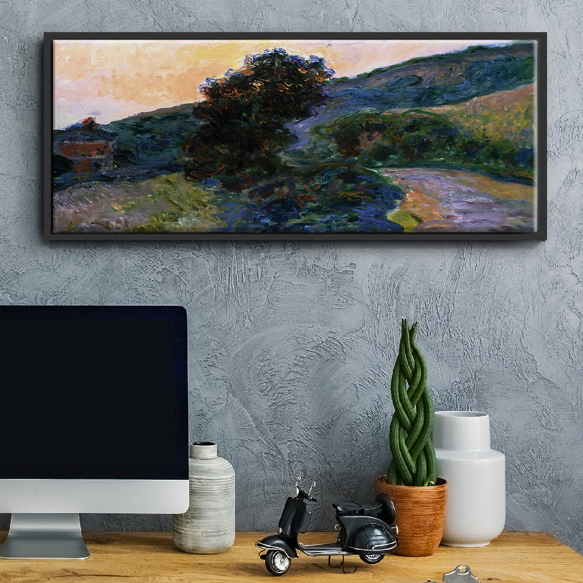 Sunset at Giverny, 1886 - Floater Framed Canvas Print
