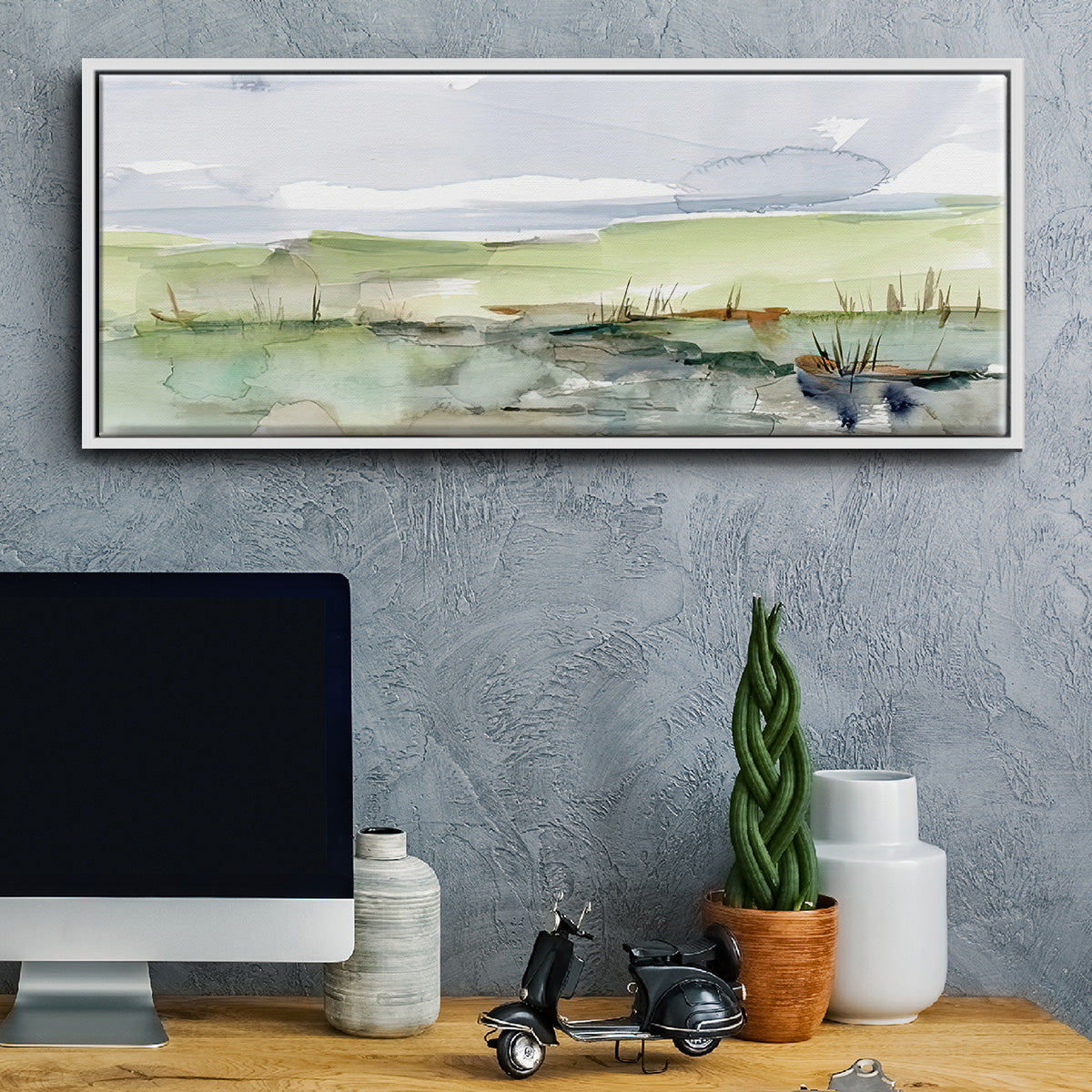 Pastel Inlet II - Floater Framed Canvas Print