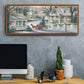 Village Sleigh Ride - Floater Framed Canvas Print