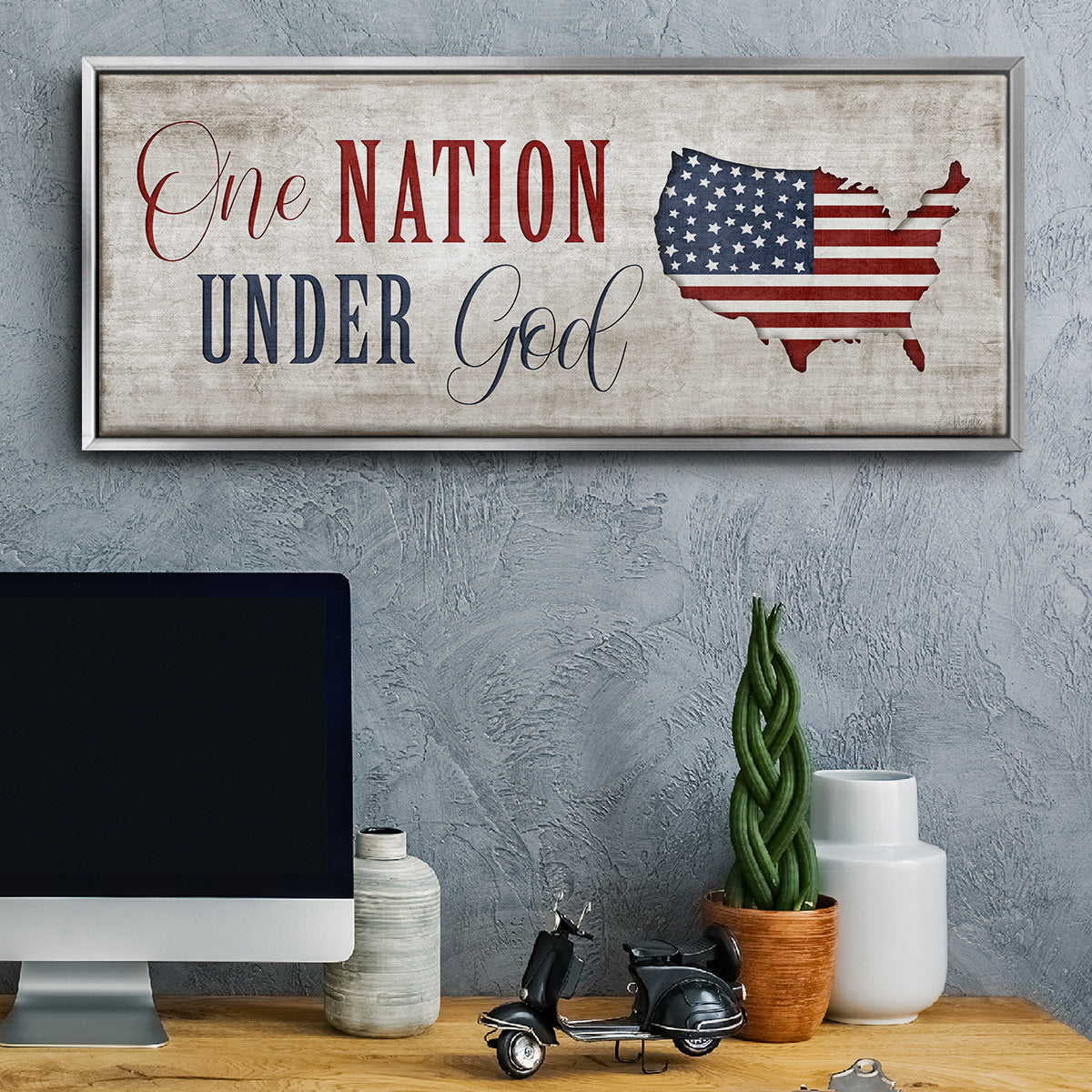 One Nation Under God - Floater Framed Canvas Print