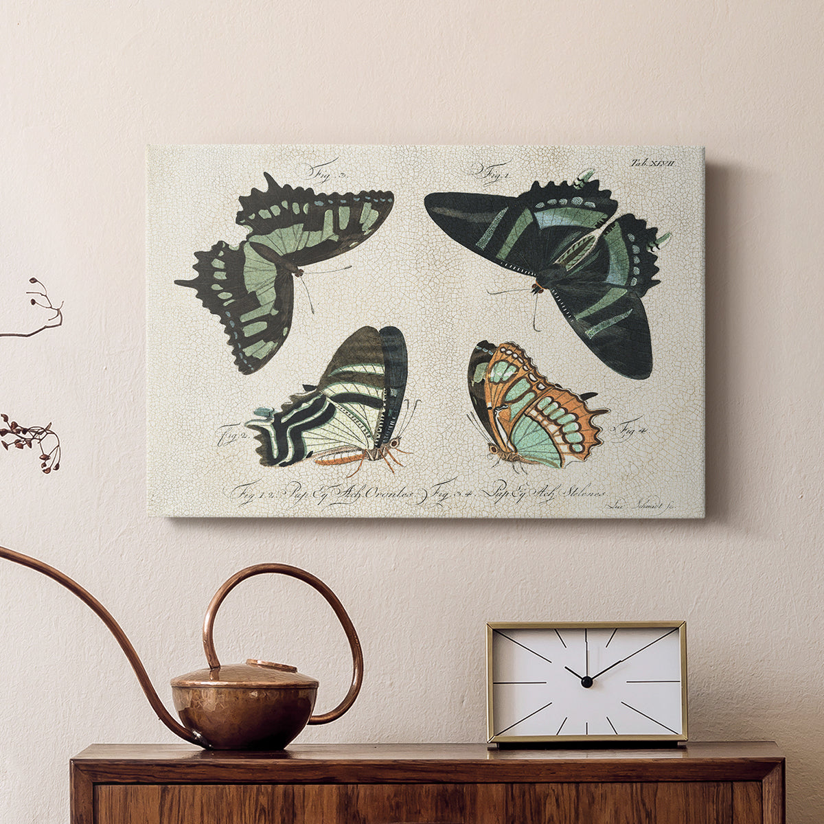 Crackled Butterflies III - Canvas Art Print