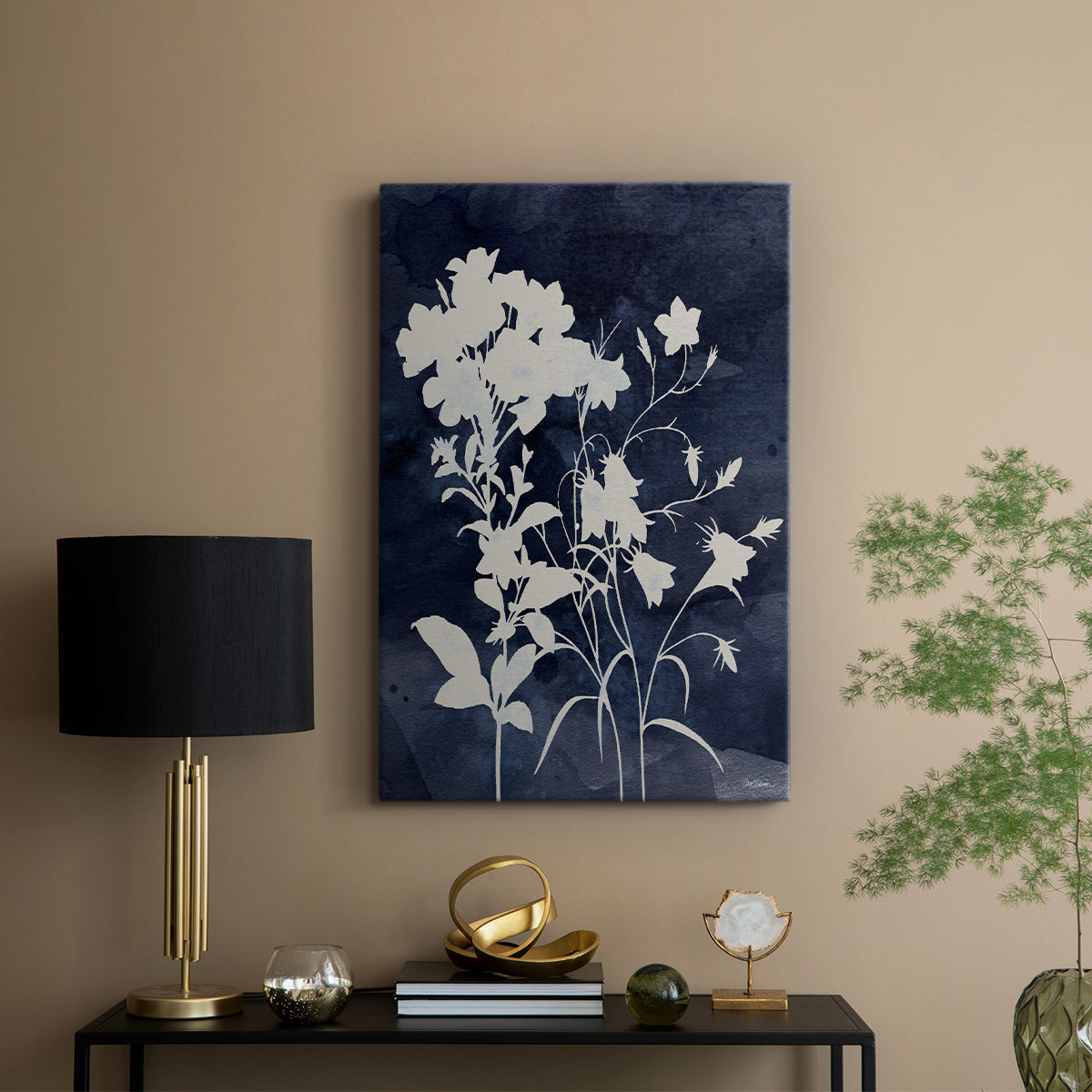 Indigo Botanical II Revisited - Canvas Art Print