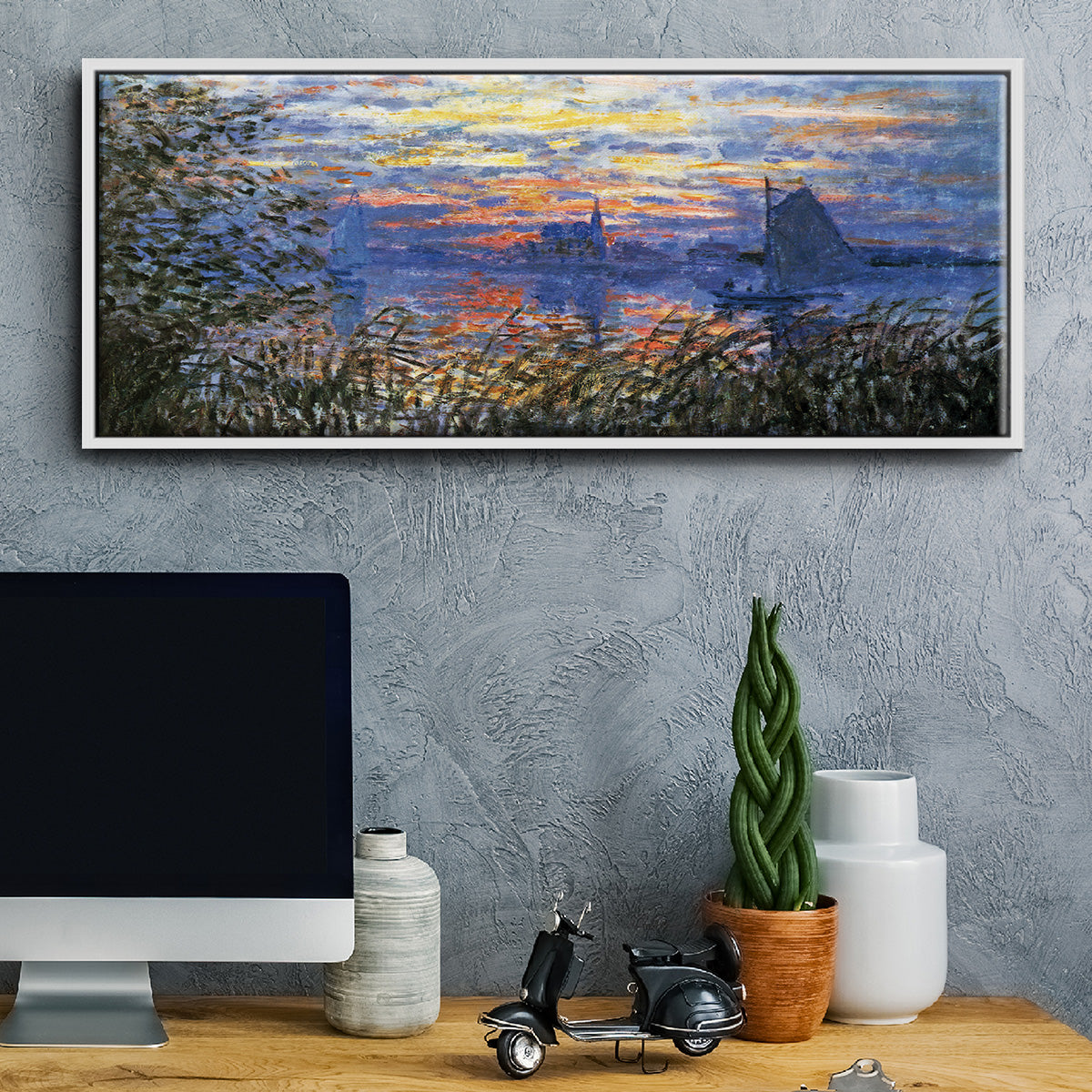 Sunset on the Seine - Floater Framed Canvas Print