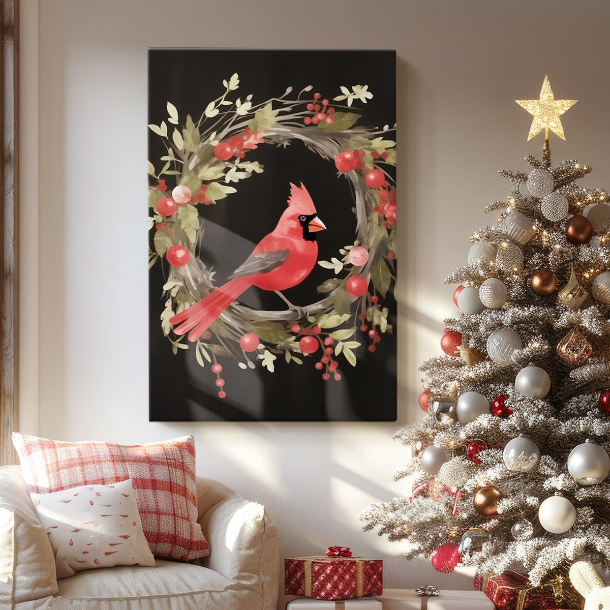 Warm Lantern Nativity at Eve - Canvas Art Print