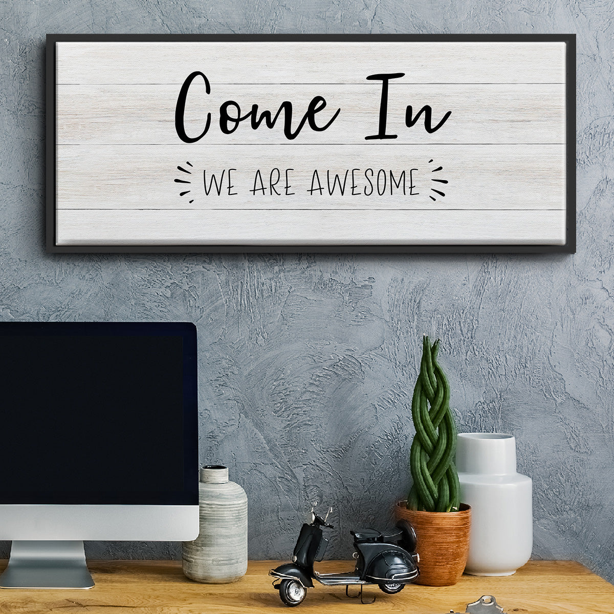 Come In - Floater Framed Canvas Print