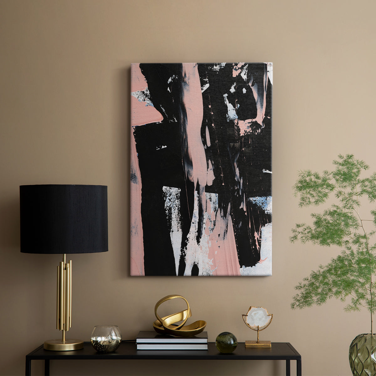 Black & Blush I - Canvas Art Print