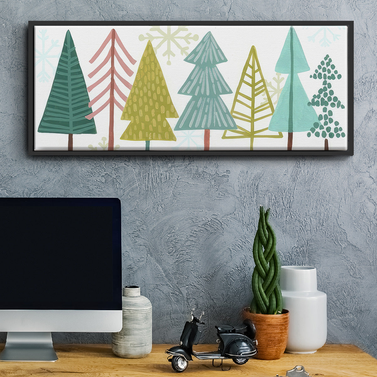 Modern Holiday Collection D - Floater Framed Canvas Print