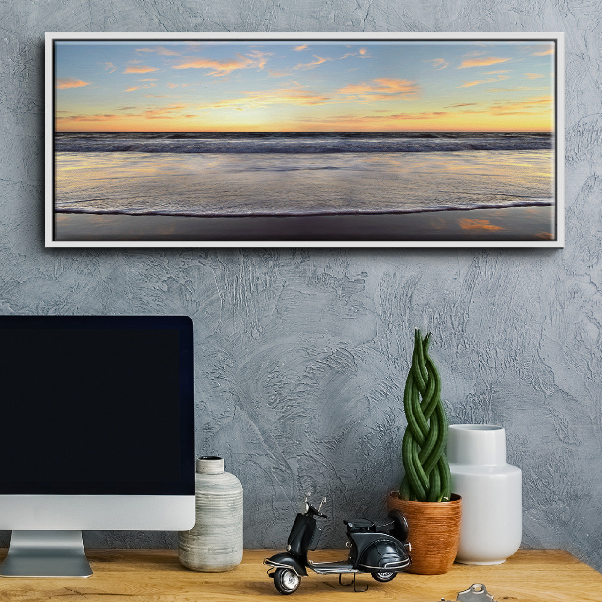 Evening on Venice Beach - Floater Framed Canvas Print