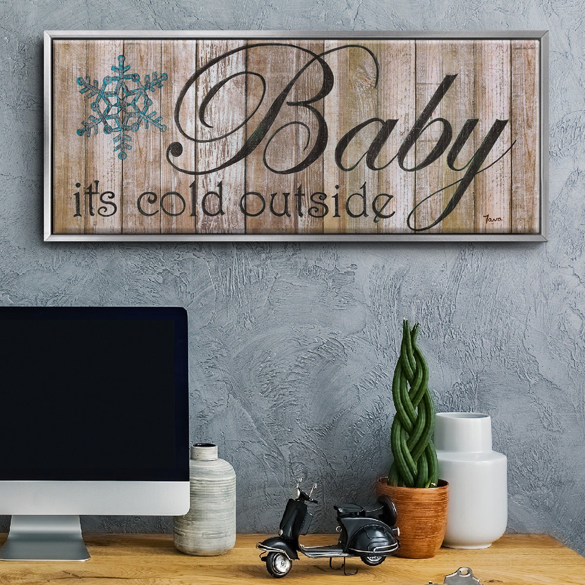 Baby It's Cold - Floater Framed Canvas Print