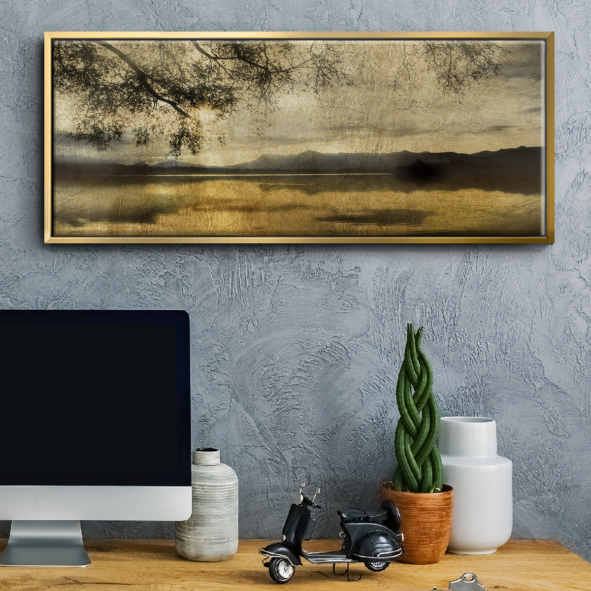 Golden Staffelsee Lake - Floater Framed Canvas Print