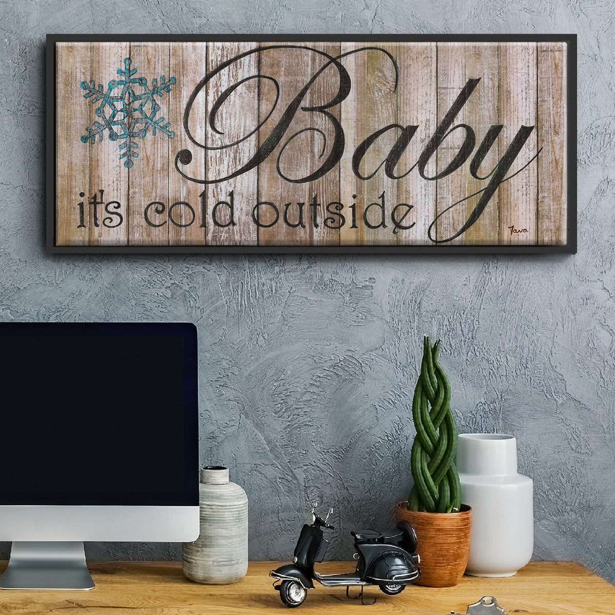 Baby It's Cold - Floater Framed Canvas Print