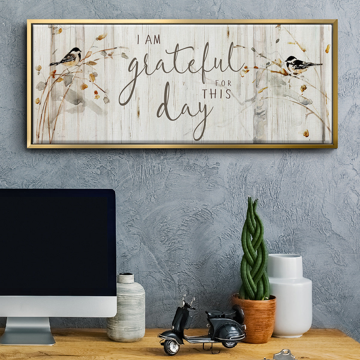 Grateful for this Day - Floater Framed Canvas Print