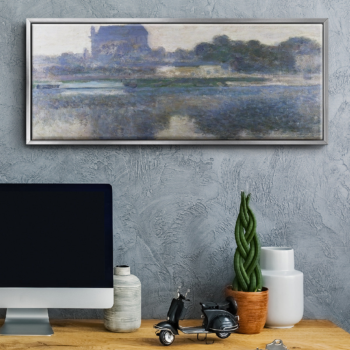 The Church of Vernon in the Mist, 1893 - Floater Framed Canvas Print