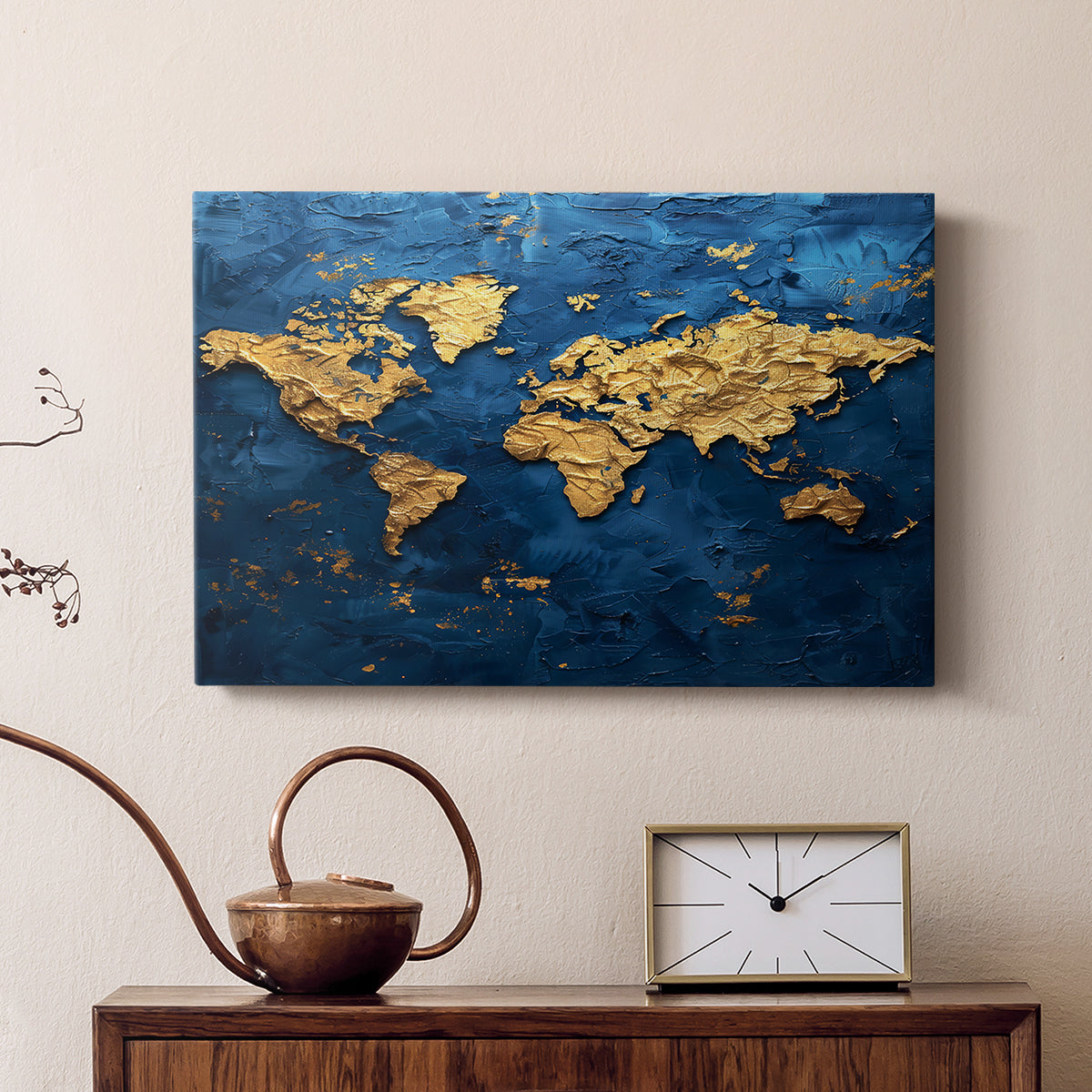 Impasto Map - Canvas Art Print
