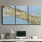 Three-panel canvas wall art featuring , displayed above a desk in a home office.