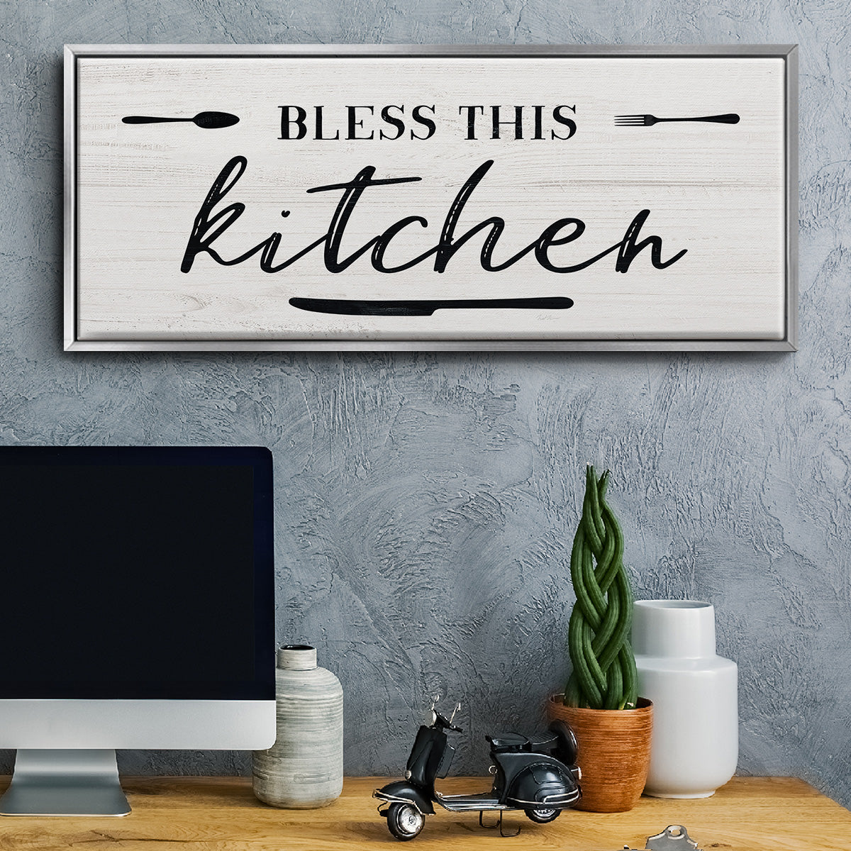 Bless this Kitchen - Floater Framed Canvas Print