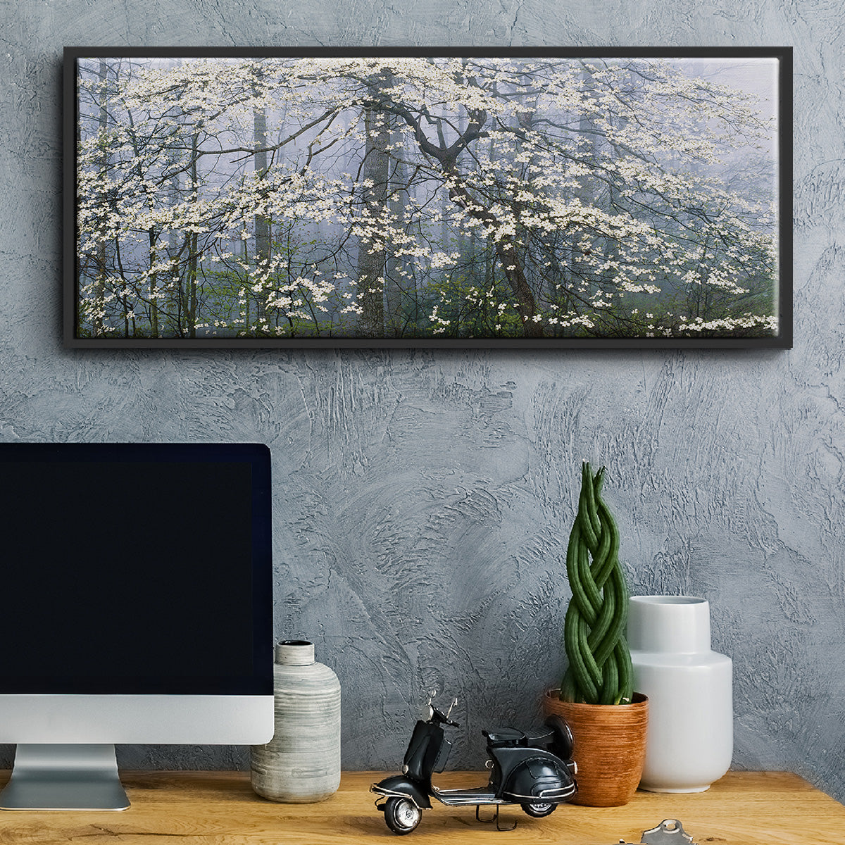 Dogwood Canopy - Floater Framed Canvas Print