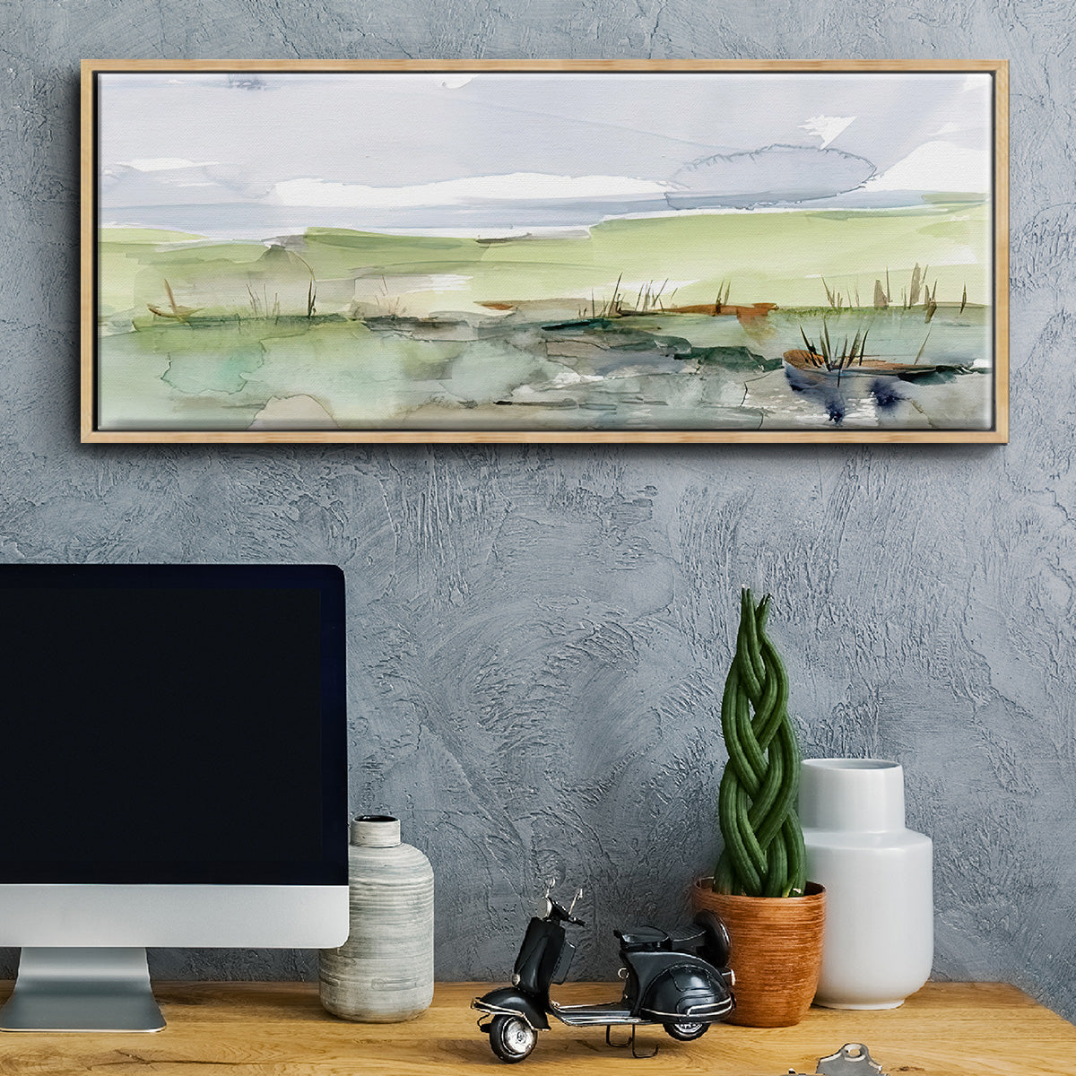 Pastel Inlet II - Floater Framed Canvas Print