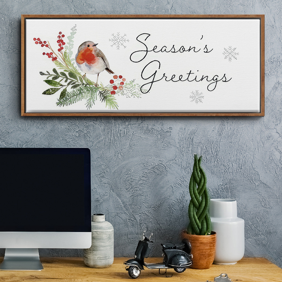 Winter Visitor Collection D - Floater Framed Canvas Print