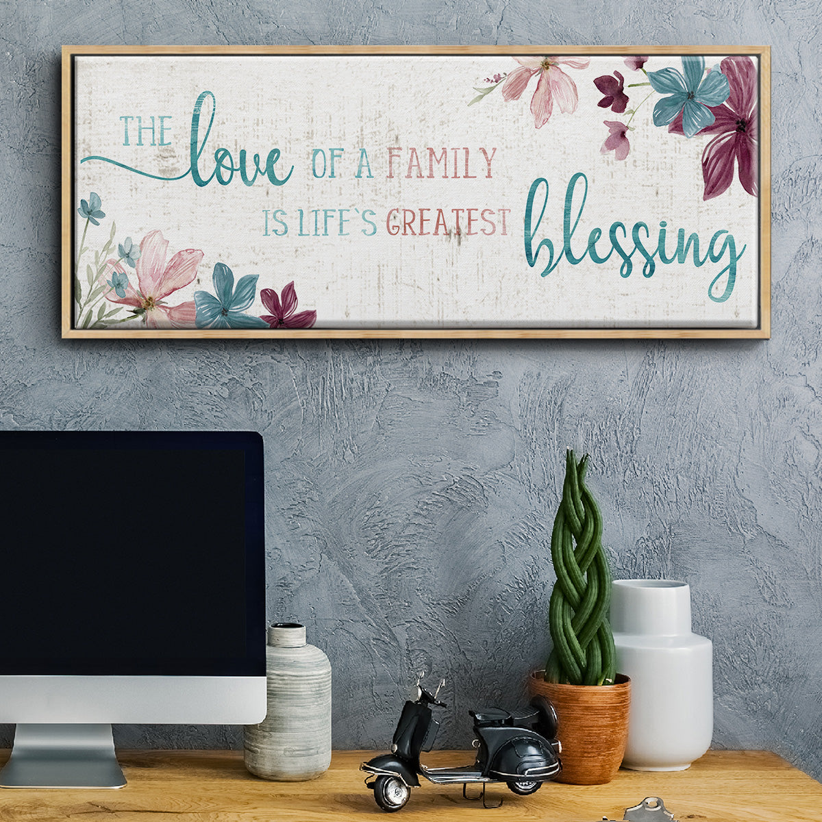 Family Blessing - Floater Framed Canvas Print