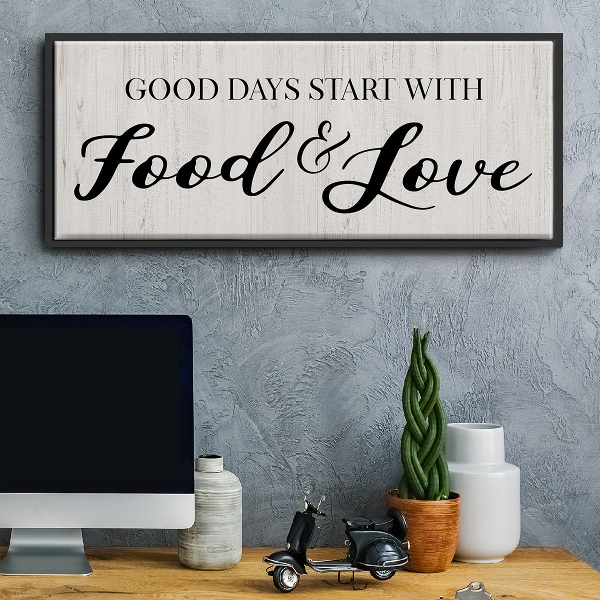 Food and Love - Floater Framed Canvas Print