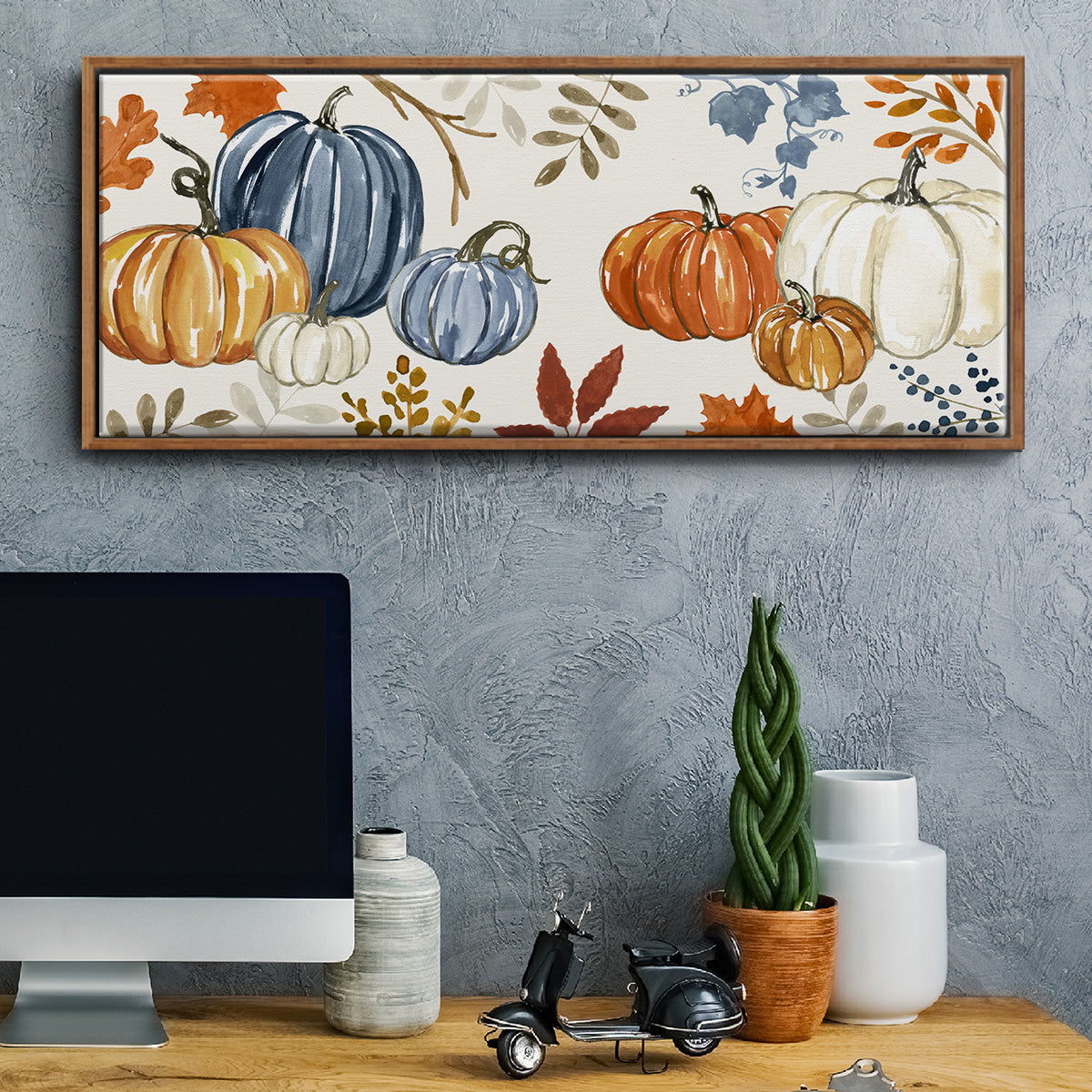 Autumn Pumpkins - Floater Framed Canvas Print
