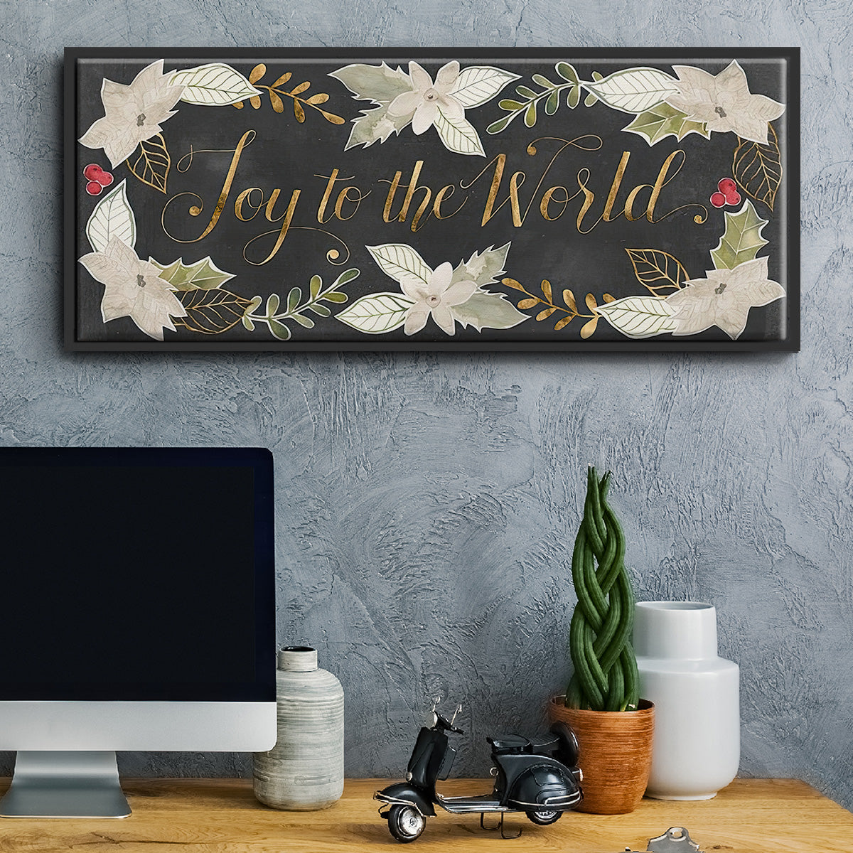 Gilded Christmas Collection D - Floater Framed Canvas Print