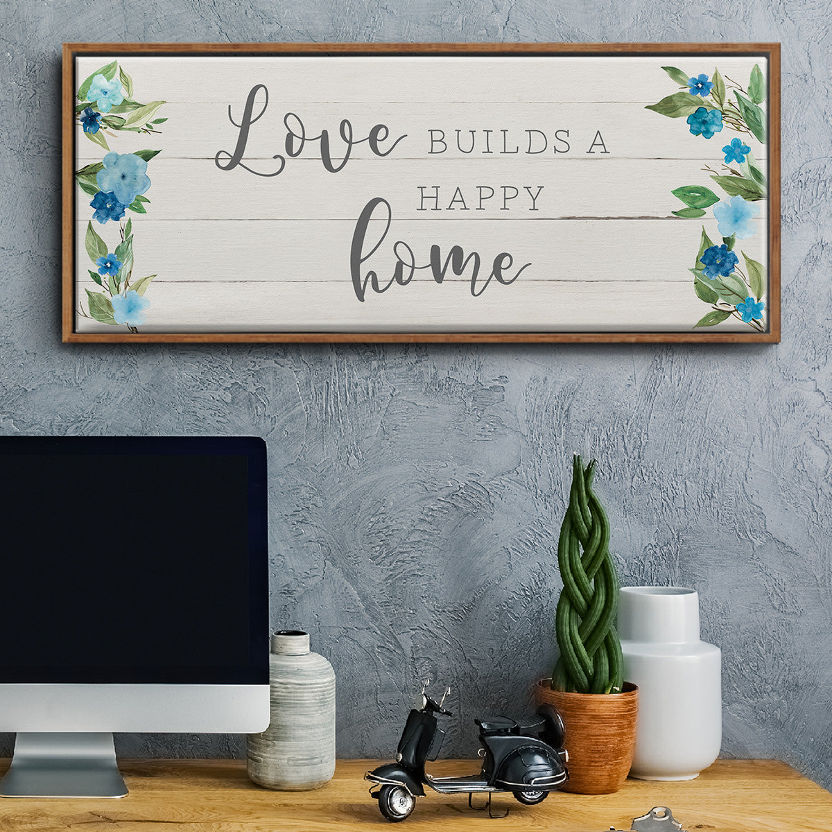 Love Builds - Floater Framed Canvas Print
