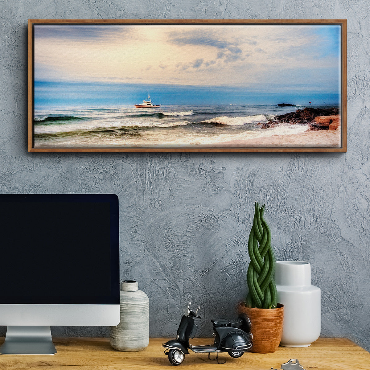 Heading to Sea - Floater Framed Canvas Print