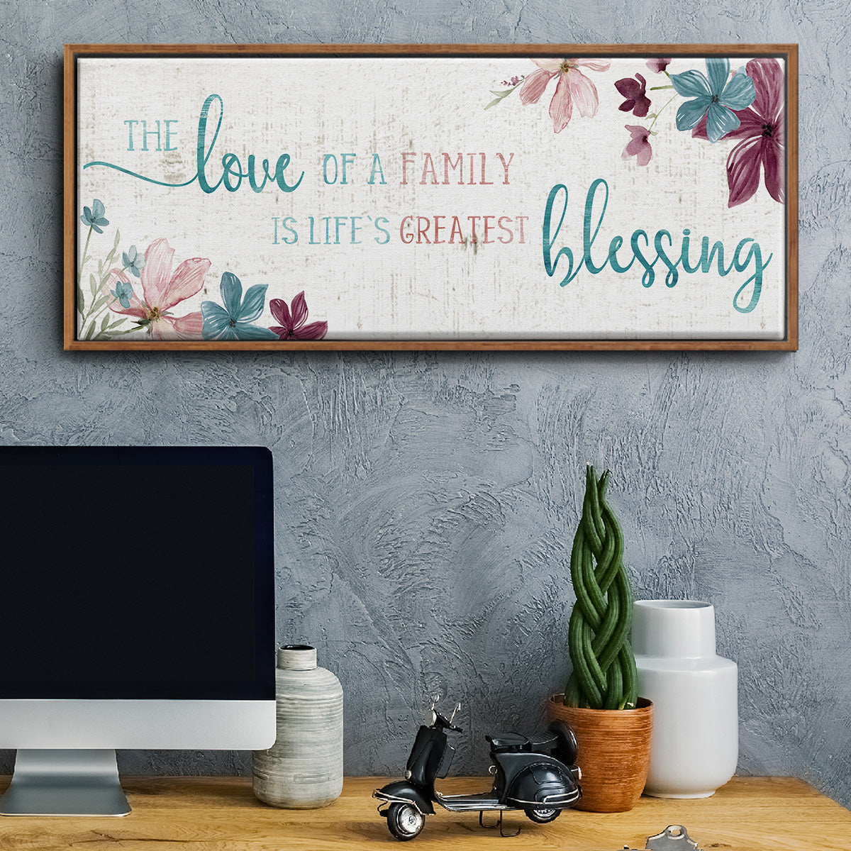 Family Blessing - Floater Framed Canvas Print