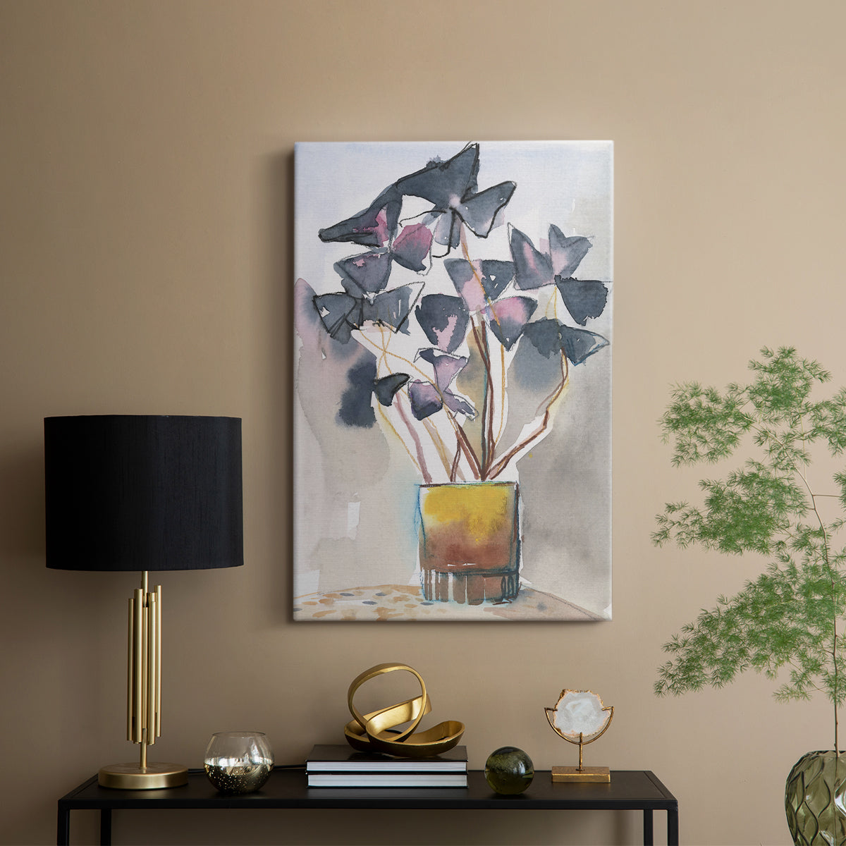 Oxalis in Vase II - Canvas Art Print