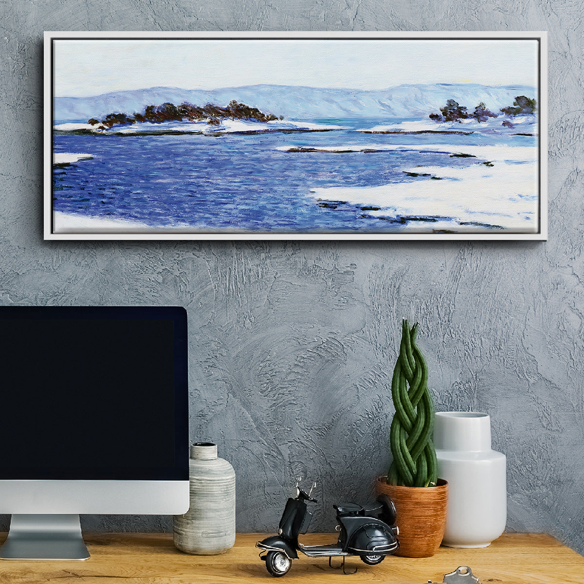The Banks of the Fjord at Christiania, 1895 - Floater Framed Canvas Print