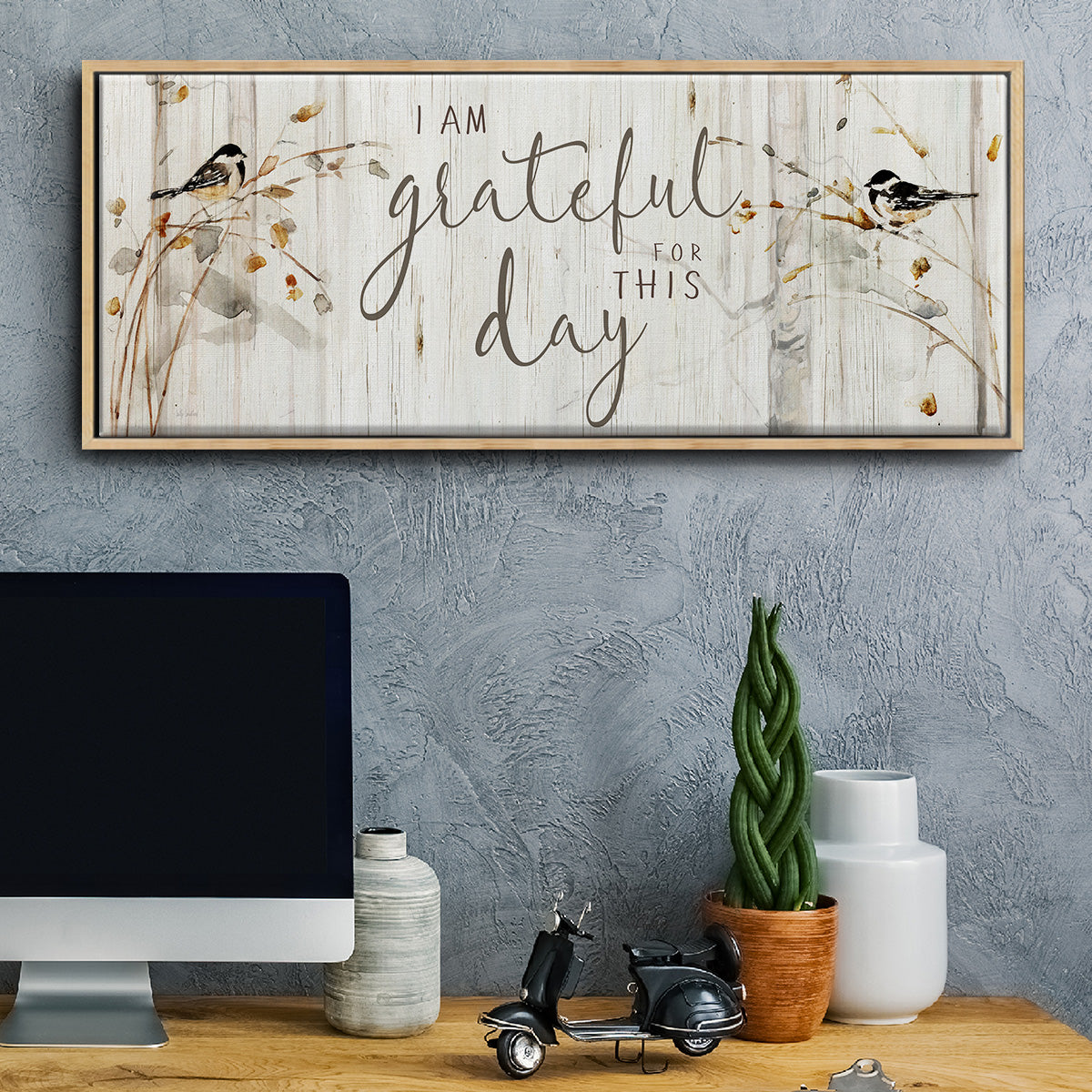 Grateful for this Day - Floater Framed Canvas Print