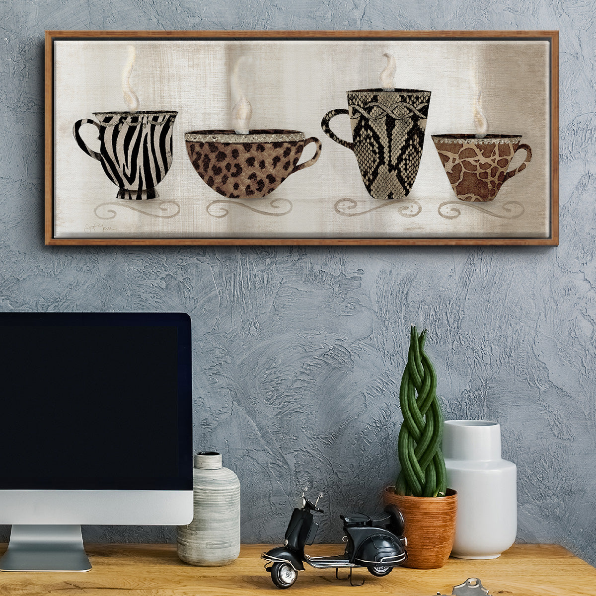Coffee Skins I - Floater Framed Canvas Print
