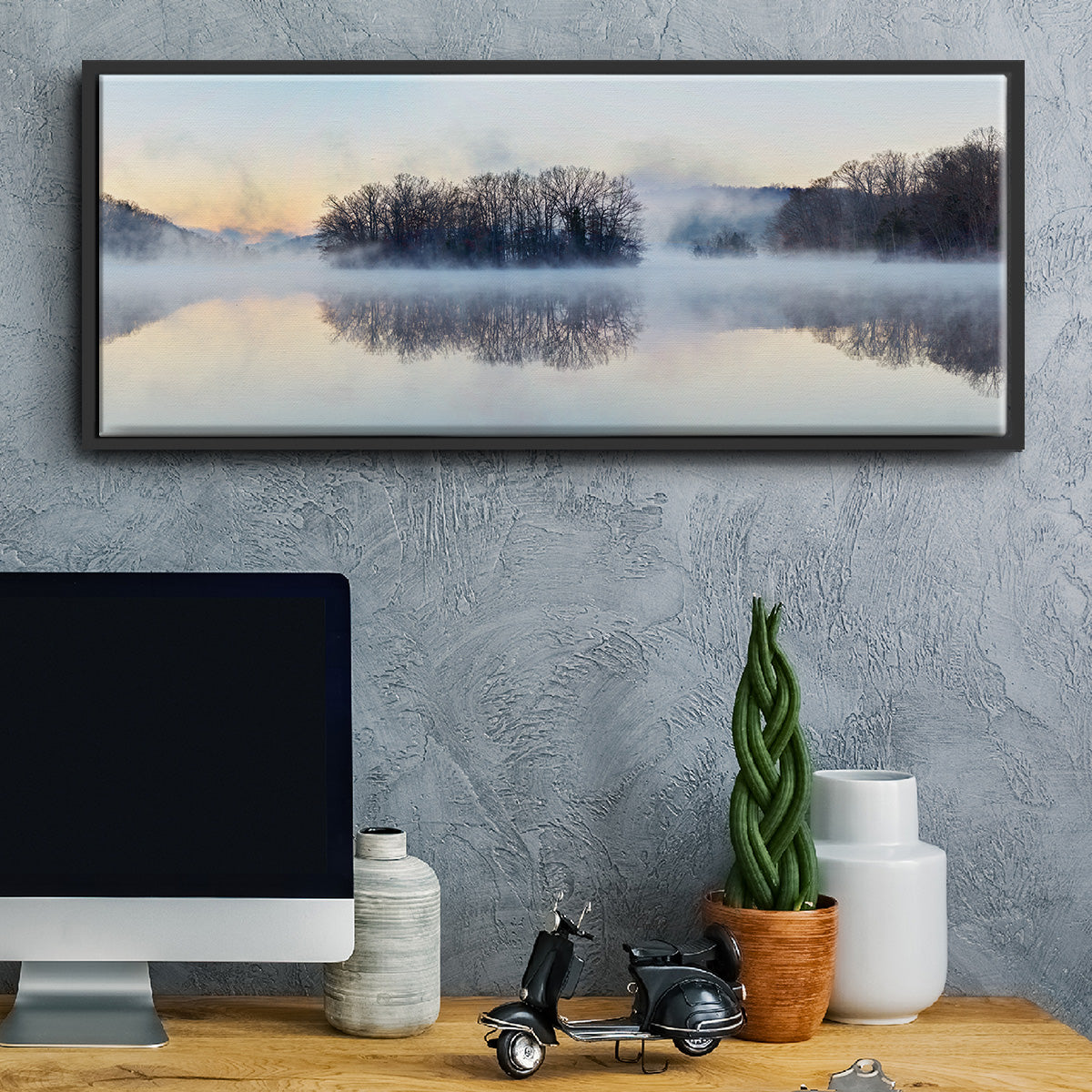 Scene on the Water VIII - Floater Framed Canvas Print