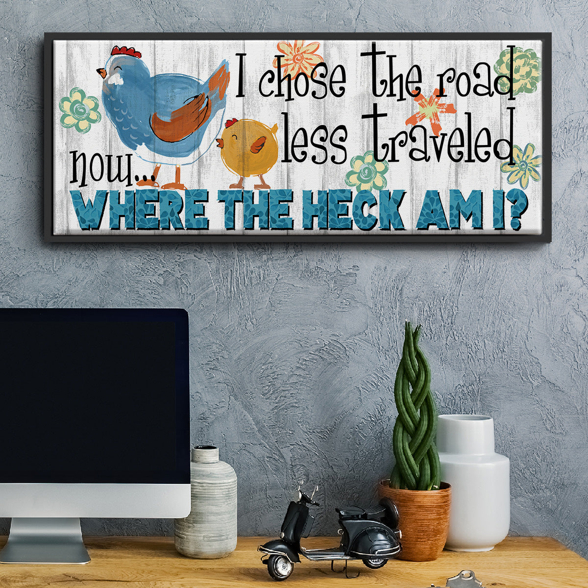 The Road Less - Floater Framed Canvas Print