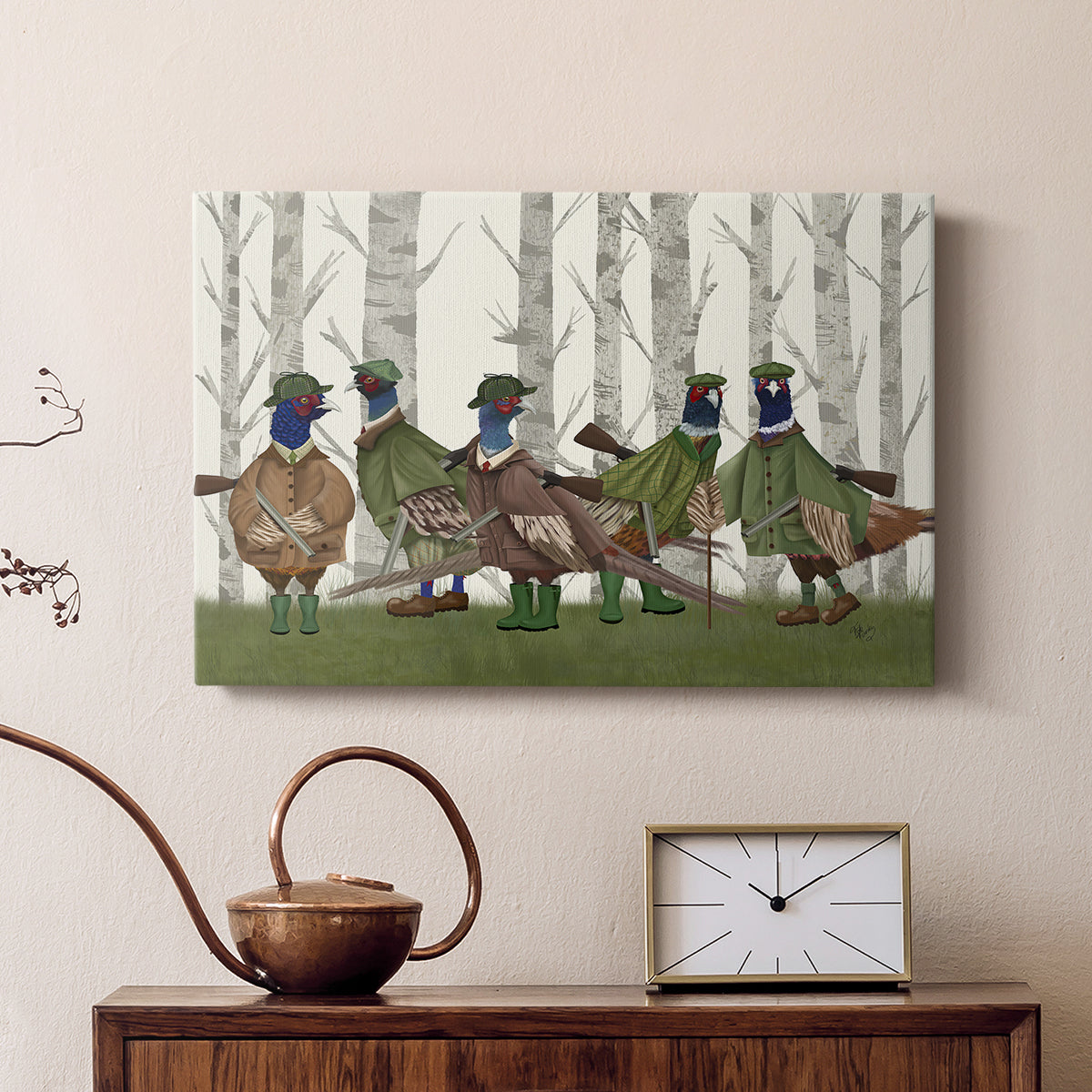 Pheasant Shooting Party Group 3 - Canvas Art Print