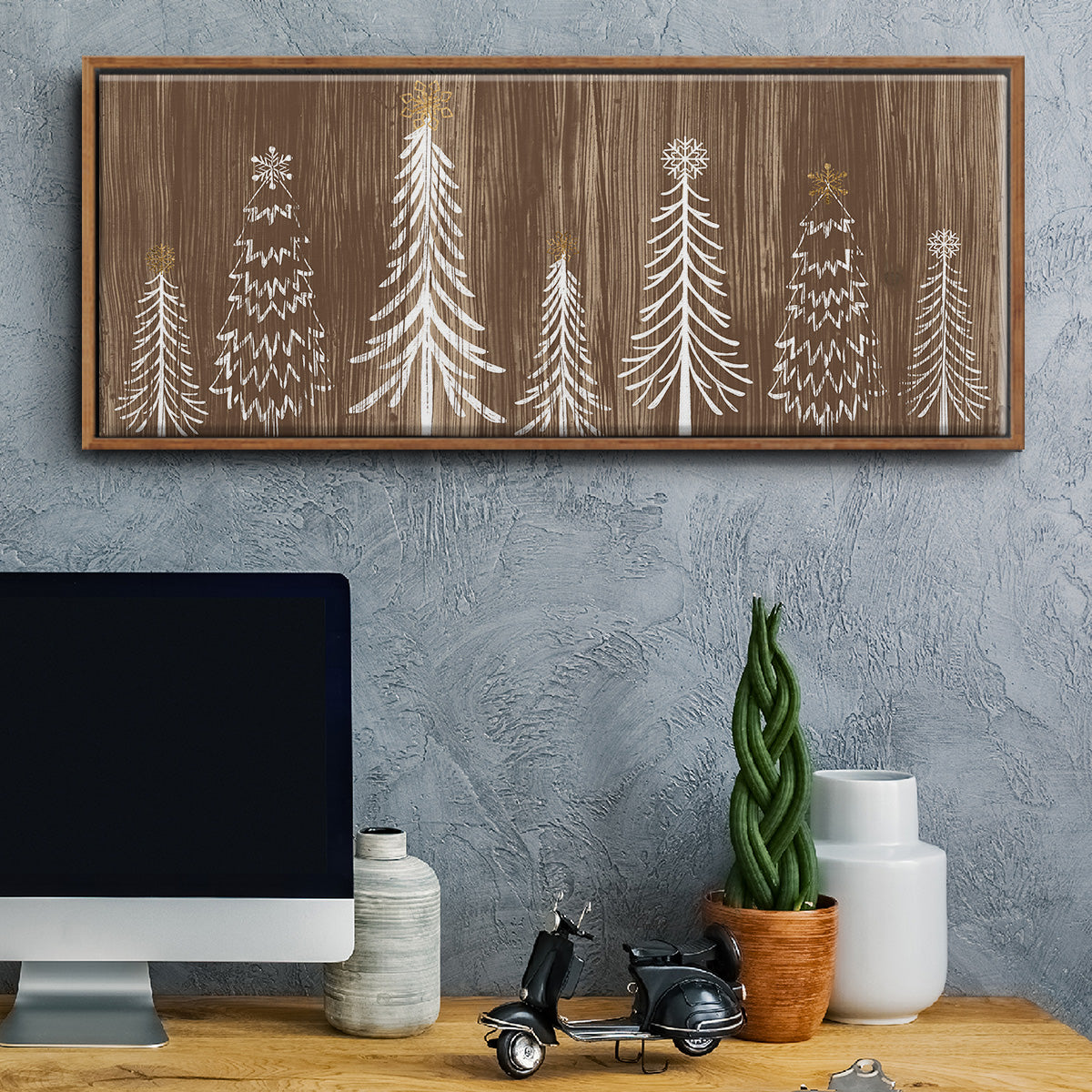 Barnwood Wonderland Collection D - Floater Framed Canvas Print