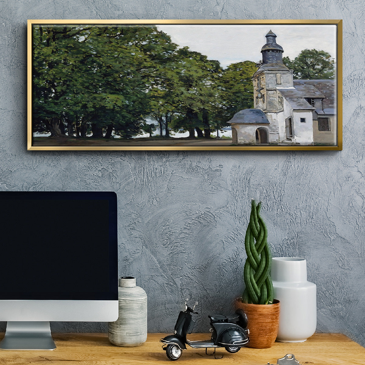 The Chapel Notre - Floater Framed Canvas Print